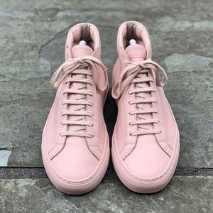 Common Projects Blush Pink High-Top Leather Sneakers
